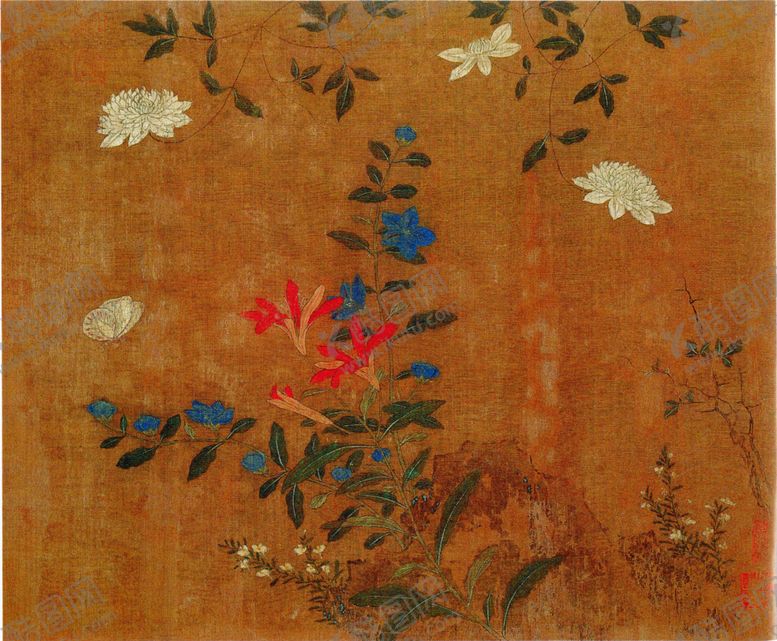 编号：25533407081159528379【酷图网】源文件下载-黄居寀花卉写生绘画