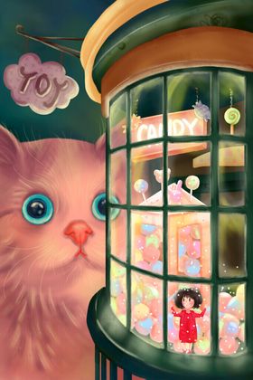 森系插画海报背景植物花纹底纹边框设计素材