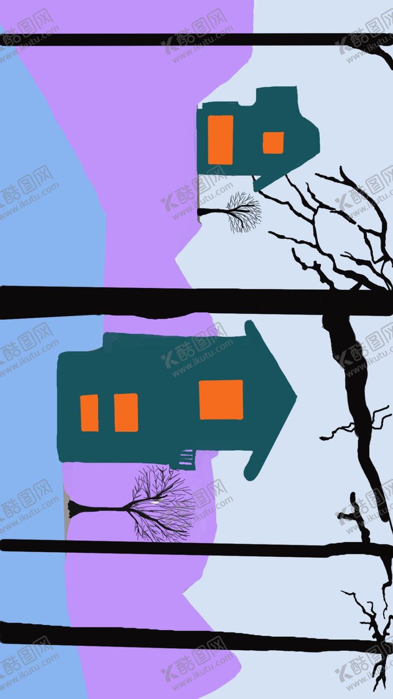 编号：32277009140215167476【酷图网】源文件下载-北欧风简洁插画房屋