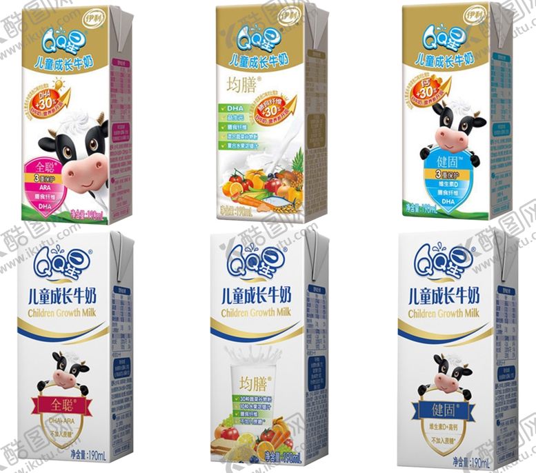 编号：43189209190910307543【酷图网】源文件下载-190ML伊利QQ星单瓶