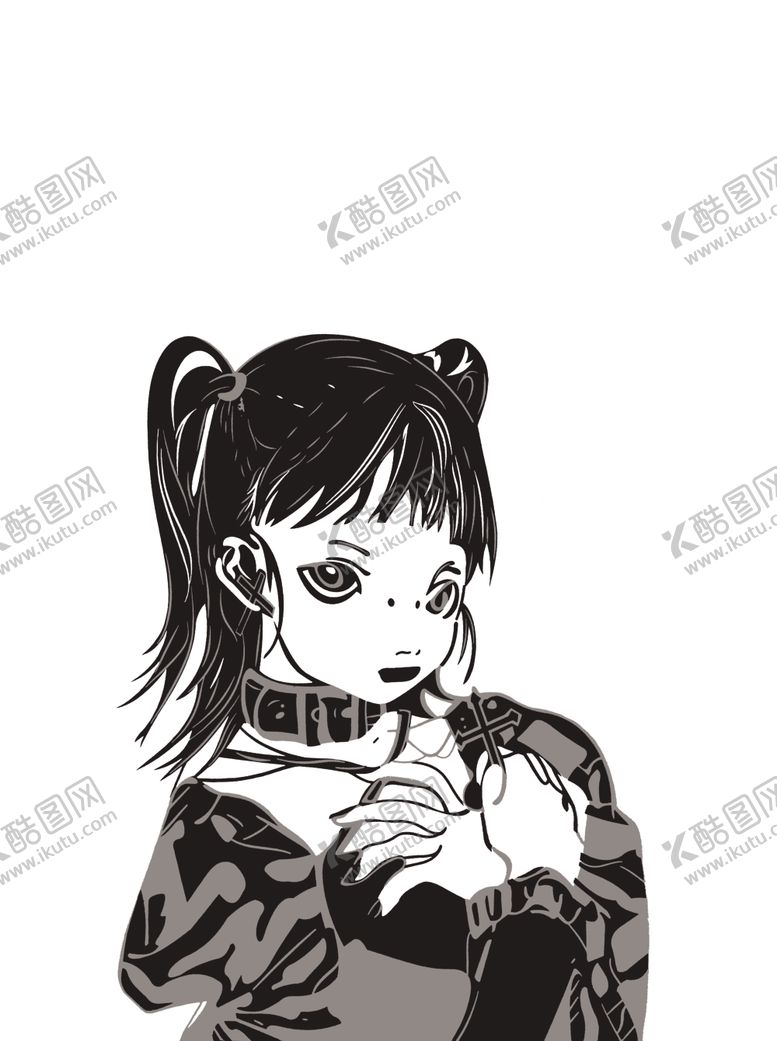 编号：62903107050055057177【酷图网】源文件下载-素描手绘少女