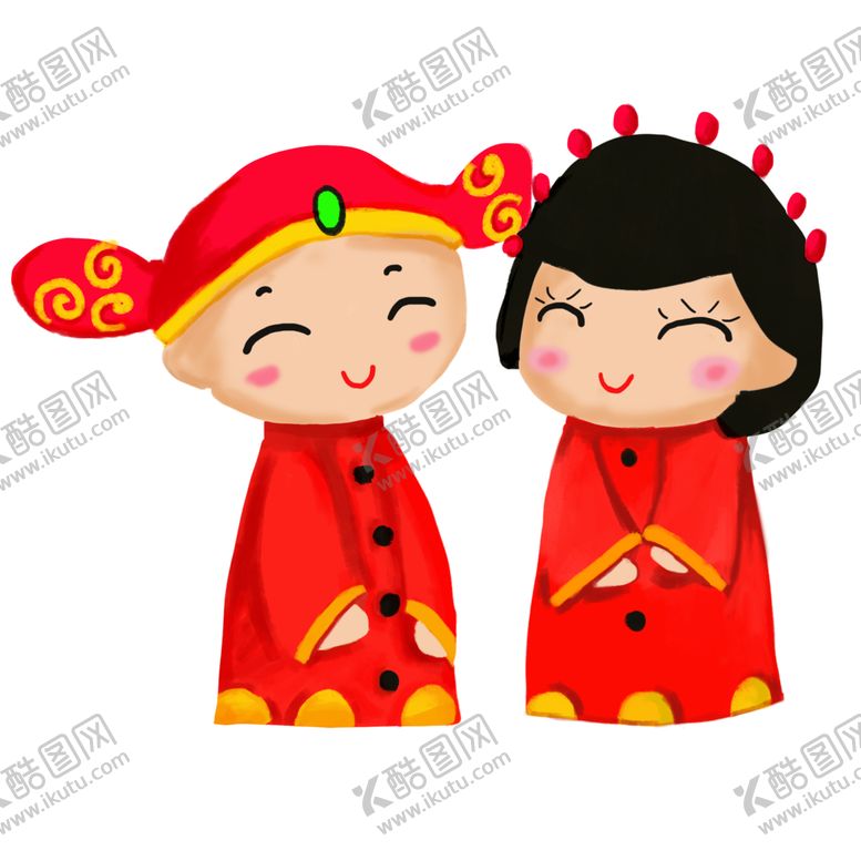 编号：35886703271212499234【酷图网】源文件下载-卡通新郎新娘PNG免扣素材