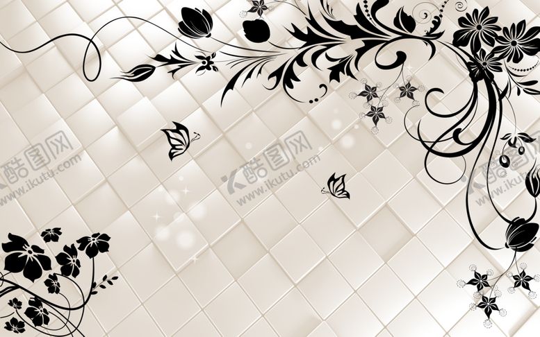 编号：35677106182208325605【酷图网】源文件下载-浮雕花藤背景墙
