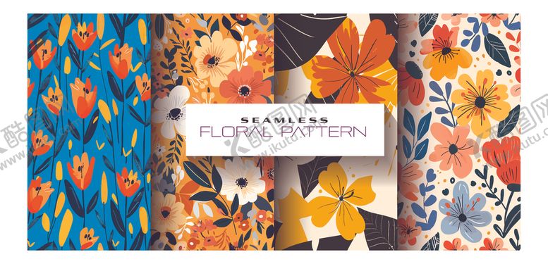 编号：21420409221849288762【酷图网】源文件下载-多彩花卉图案布料展示