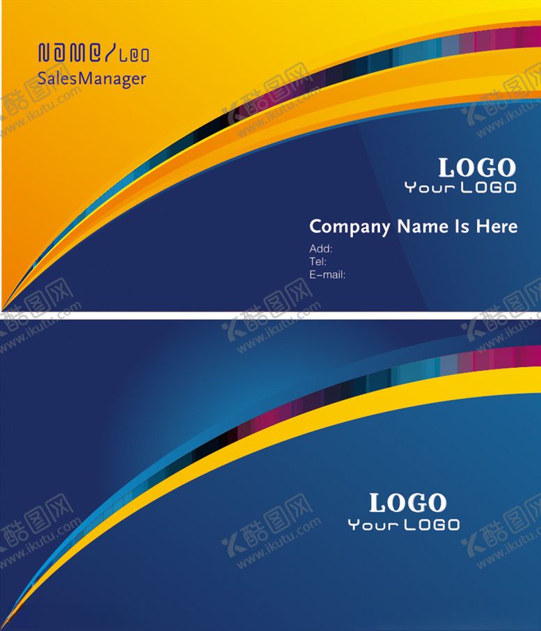编号：38886505150541579109【酷图网】源文件下载-蓝色大气名片