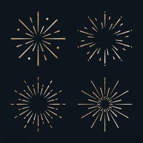 金色放射状图案设计元素