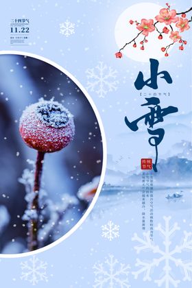 小雪海报冬季插画图片