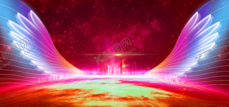 编号：98267410060347102663【酷图网】源文件下载-炫丽年会盛典背景