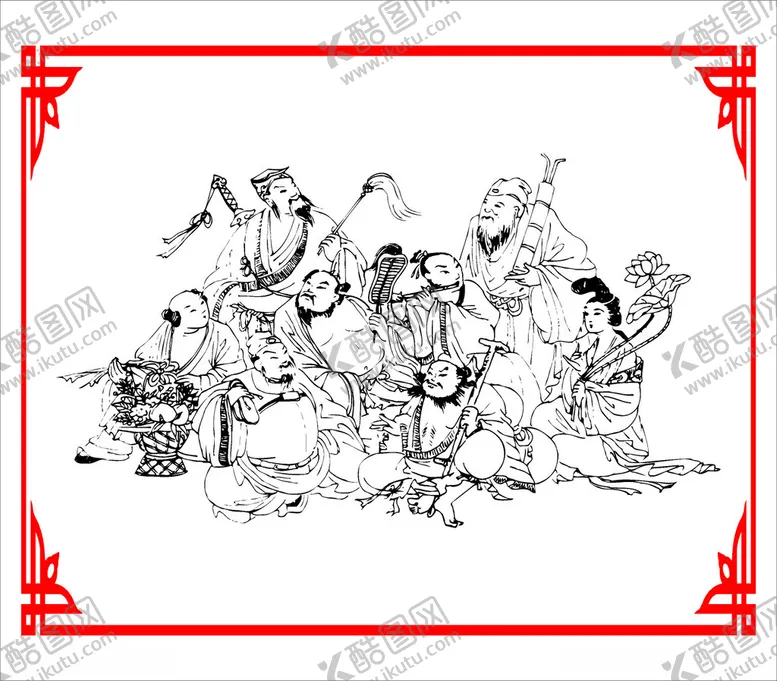 编号：71361704291502337066【酷图网】源文件下载-八仙聚会图