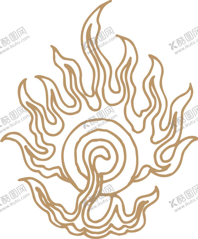 编号：79180602081610554823【酷图网】源文件下载-火纹古火图案 