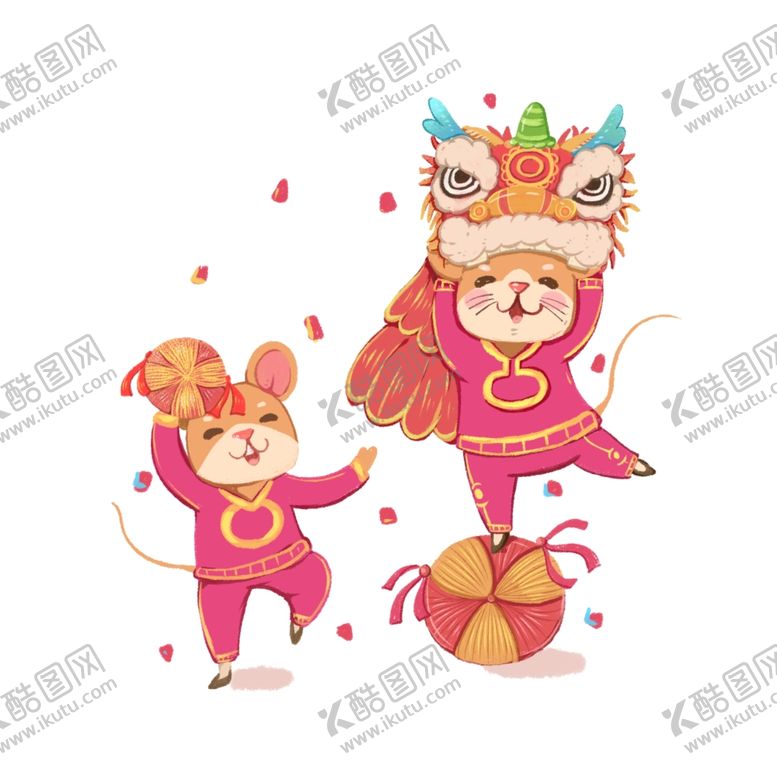 编号：75763809170845313693【酷图网】源文件下载-舞狮子插画