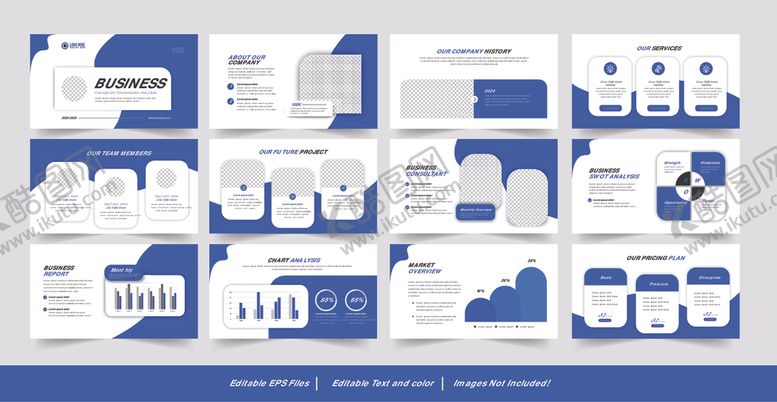 编号：22720901050116362543【酷图网】源文件下载-蓝色商务风PPT模板展示