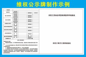 工地施工农民工维权牌