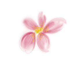 红色分层手绘花