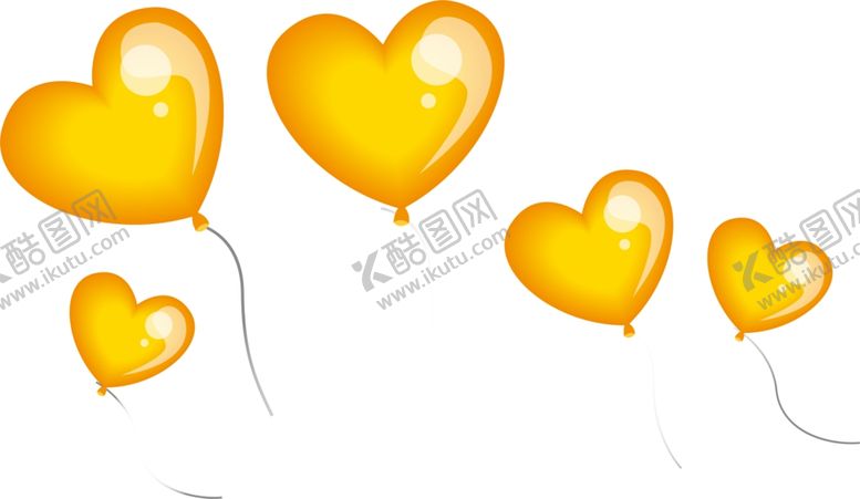 编号：64670110070649274789【酷图网】源文件下载-黄色爱心气球