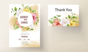花卉感谢贺卡设计示例