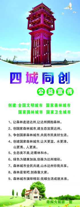 四城同创文明城市展架
