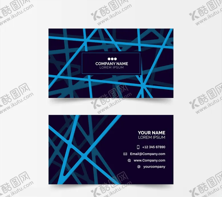 编号：97185309280323364224【酷图网】源文件下载-蓝色网纹商务名片
