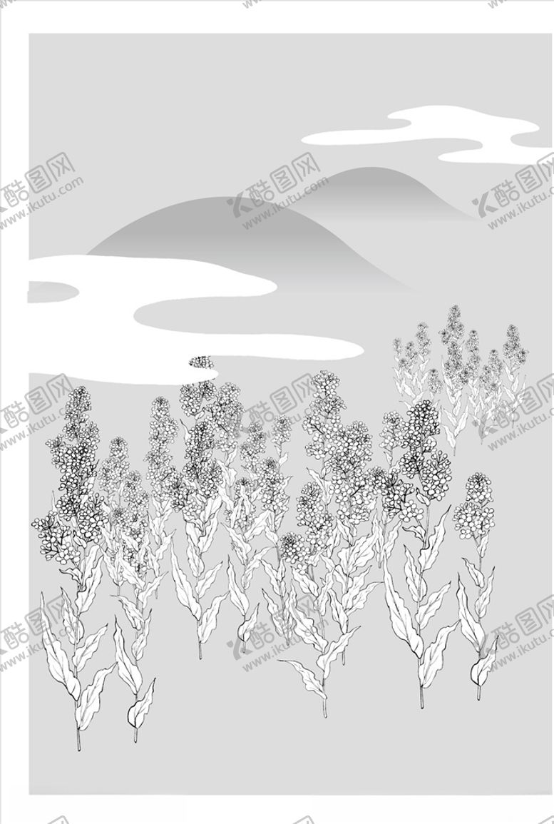 编号：95148910232315145233【酷图网】源文件下载-线描花朵