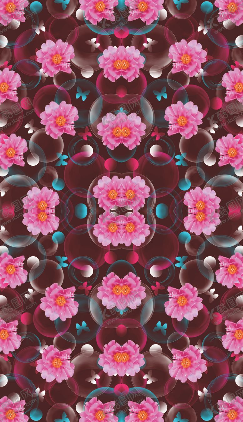 编号：42162209242121303518【酷图网】源文件下载-抽象幻影泡泡炫彩花卉