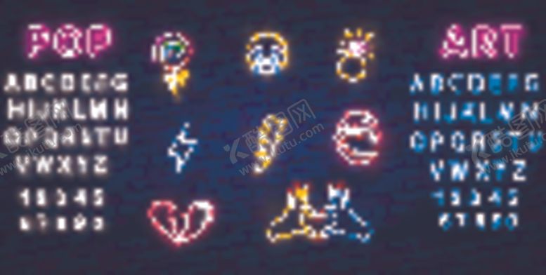编号：89420209141223027631【酷图网】源文件下载-霓虹灯字母