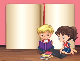卡通学生小孩形象幼儿园扁平男孩人物