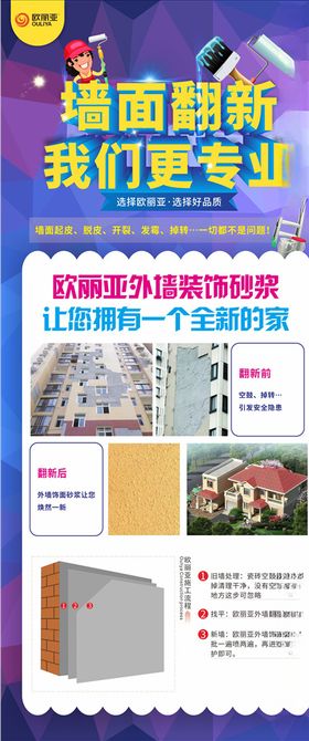 墙面旧墙翻新创意海报展架彩页