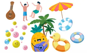 夏日海滩度假元素集合