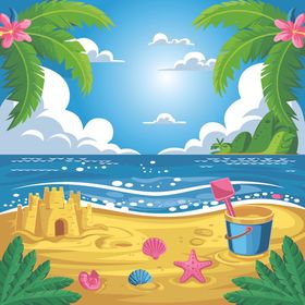 夏日沙滩插图