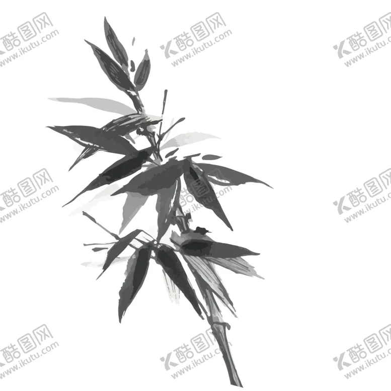 水墨竹子高清素材梅兰菊