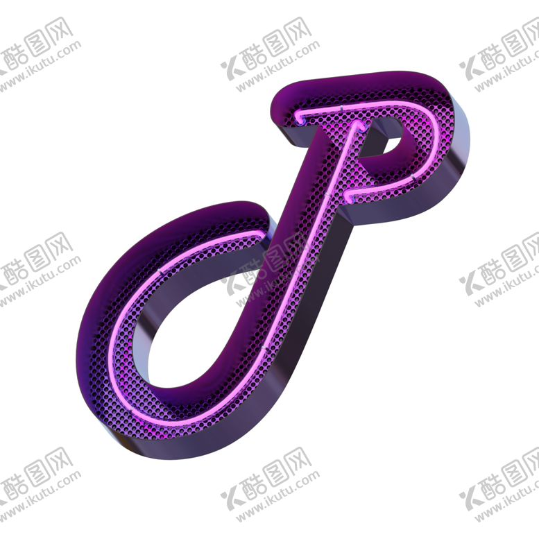 编号：43993109190605391090【酷图网】源文件下载-高清立体紫色霓虹灯字母元素