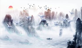 水墨电视背景墙
