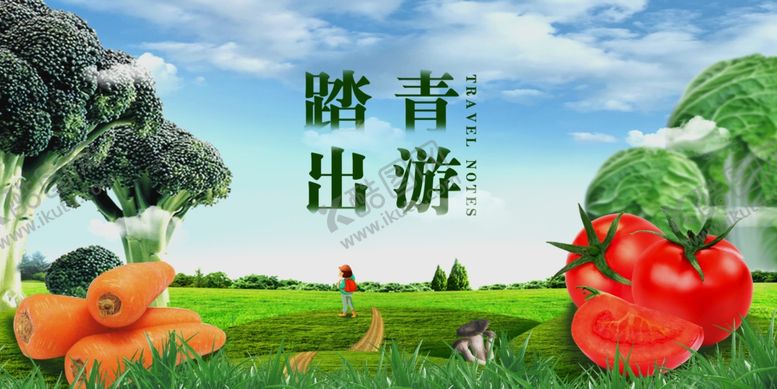 编号：30090510221851052985【酷图网】源文件下载-踏青出游蔬菜海报