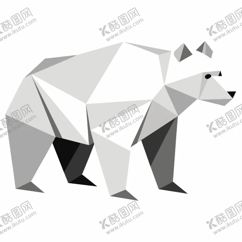 编号：90236002260756349990【酷图网】源文件下载-折纸设计的北极熊