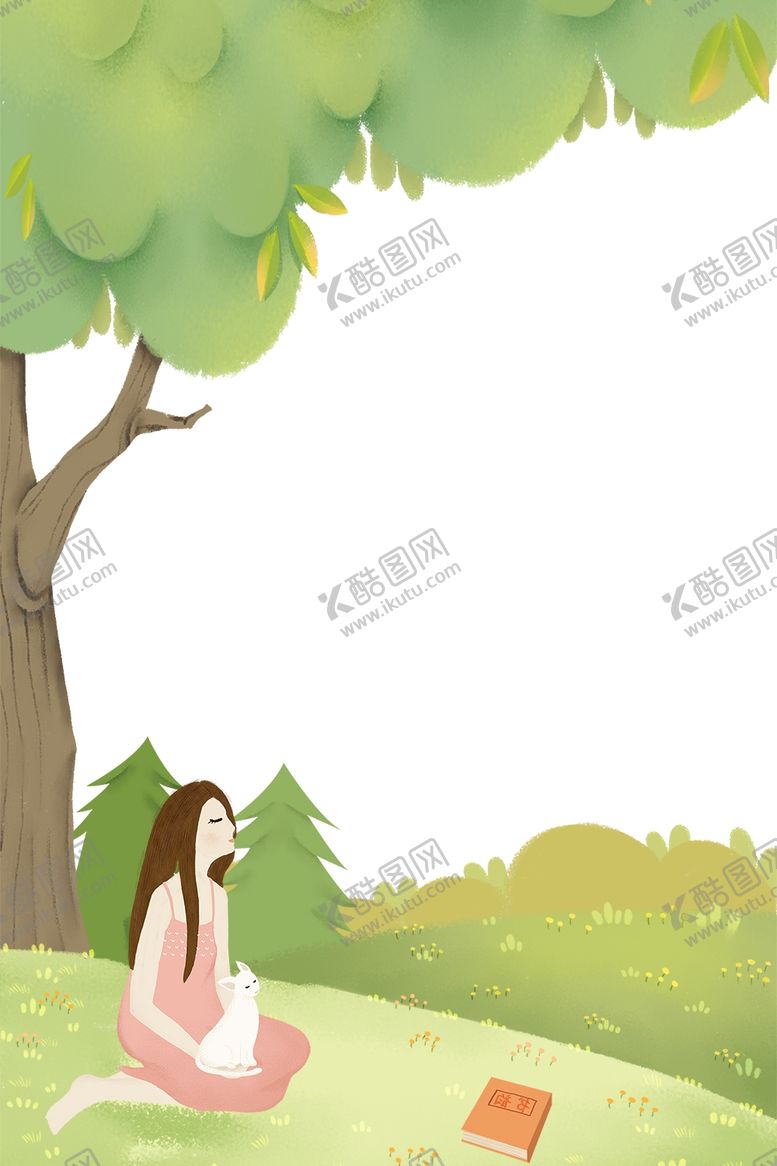 编号：13347210121810289356【酷图网】源文件下载-盛夏树下读书文艺小清新