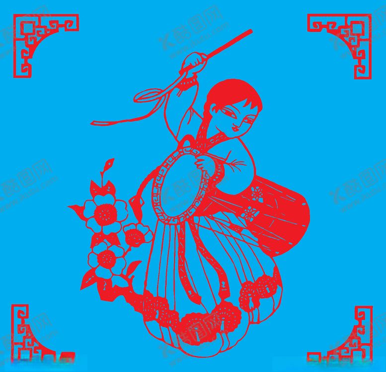 编号：89537210070118537423【酷图网】源文件下载-表演剪纸