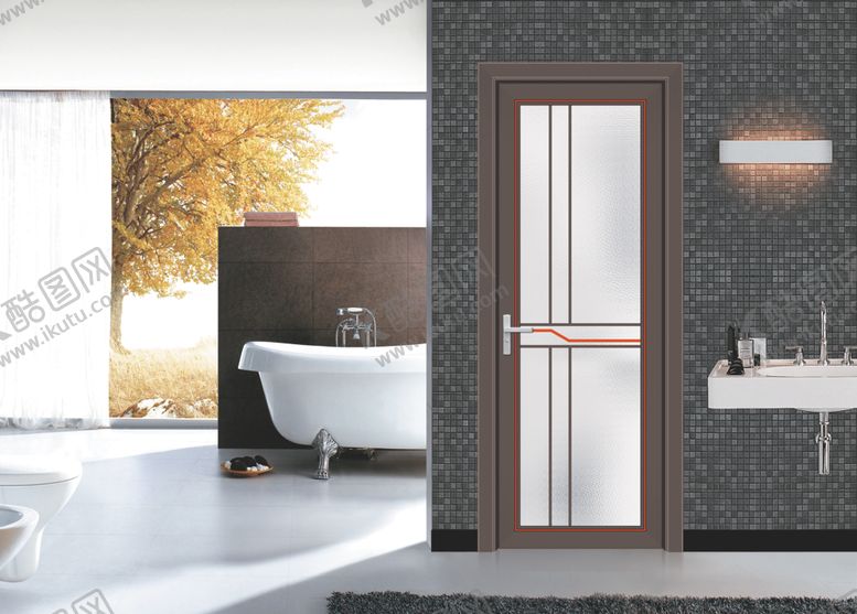 编号：30524609170804014830【酷图网】源文件下载-室内洗手间浴室平开门效果图背景