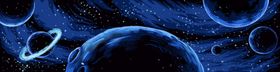 手绘圆环星空矢量图