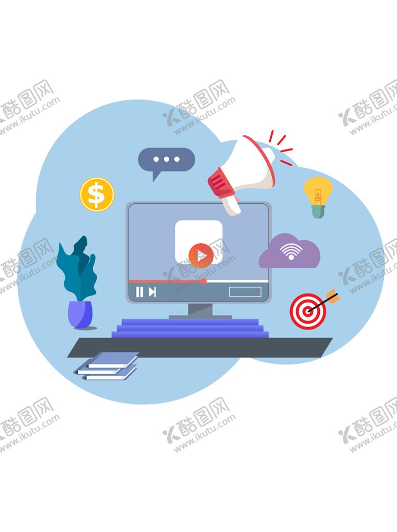 编号：79156209170550367091【酷图网】源文件下载-电脑办公元素插画