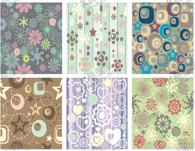 编号：90539310310433551215【酷图网】源文件下载-多彩花卉几何图案背景图