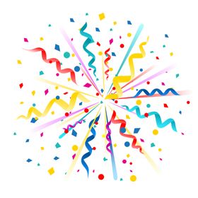 礼花庆祝卡通宣传喇叭飘带气氛
