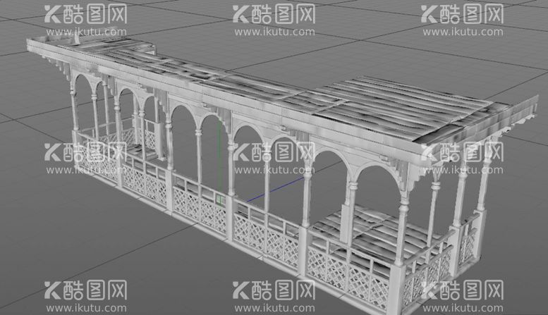 编号：49482511270458319817【酷图网】源文件下载-C4D模型破败的走廊