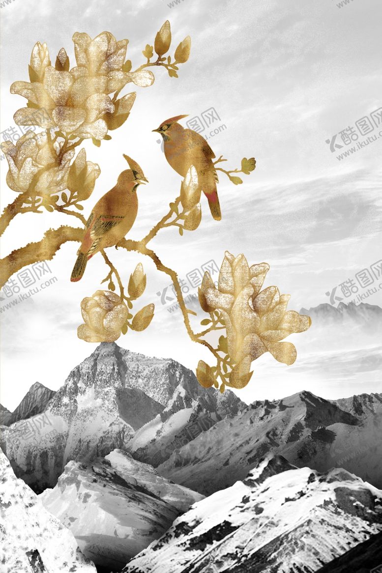 编号：98064509131431531971【酷图网】源文件下载-抽象山水玄关画