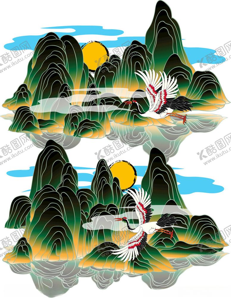 编号：26665211181924287293【酷图网】源文件下载-水墨山水间的仙人图景