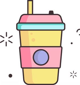 奶茶矢量图手绘卡通插画素材水果