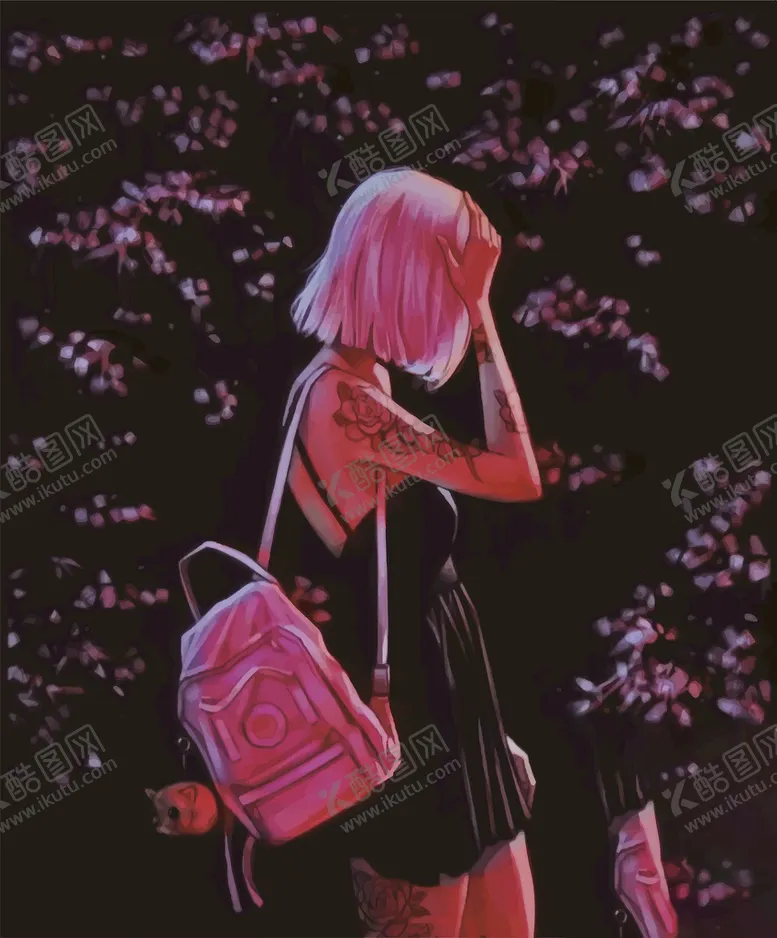 编号：41397009282310045062【酷图网】源文件下载-二次元美女手绘插画图片