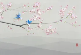 矢量腊月梅花花鸟画
