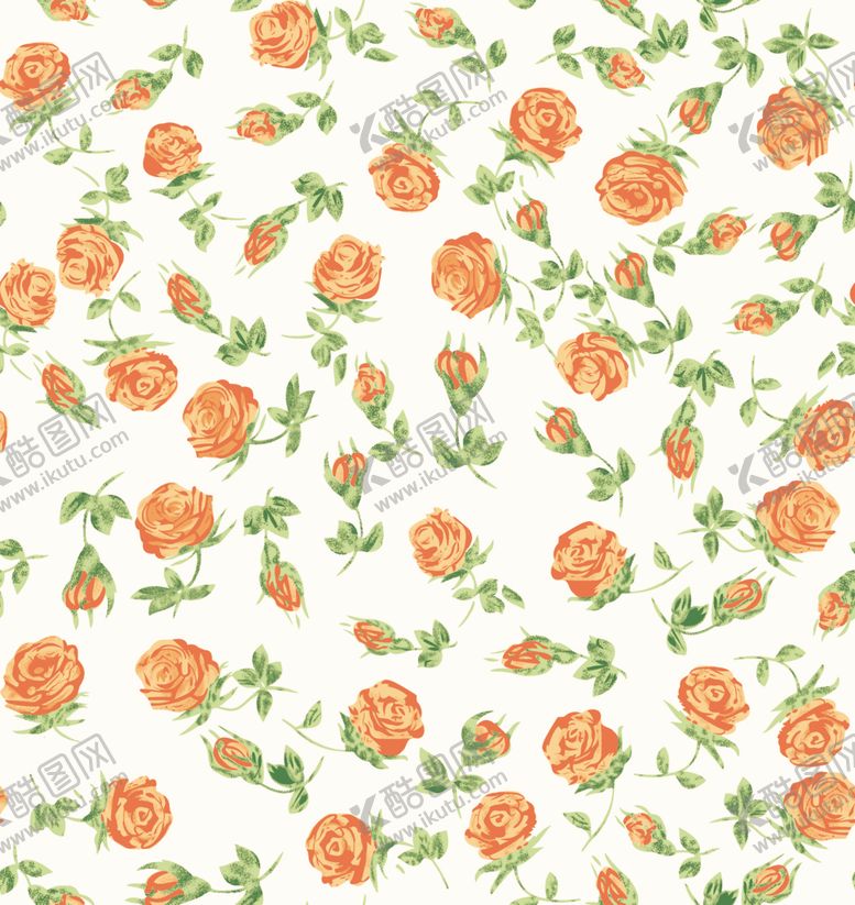 编号：46948504040755472687【酷图网】源文件下载-黄色花朵绿叶无缝图案