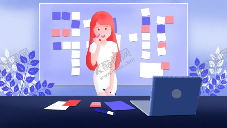 编号：72927009120158576951【酷图网】源文件下载-扁平化科技办公插画