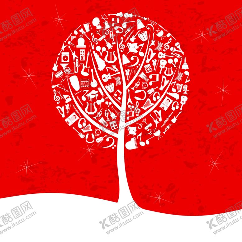 编号：33773409190122221115【酷图网】源文件下载-创意矢量音乐树状元素背景